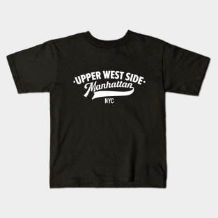 Upper West Side Manhattan Minimal Typo Art - NYC Urban Vibes Kids T-Shirt